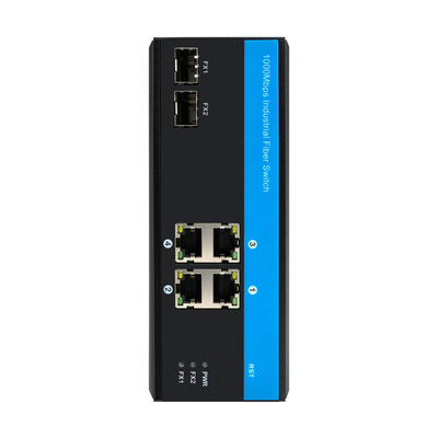 OEM Din Mount 이더넷 산업 네트워크 스위치 두 개의 1000M 섬유 포트 산업 섬유 스위치