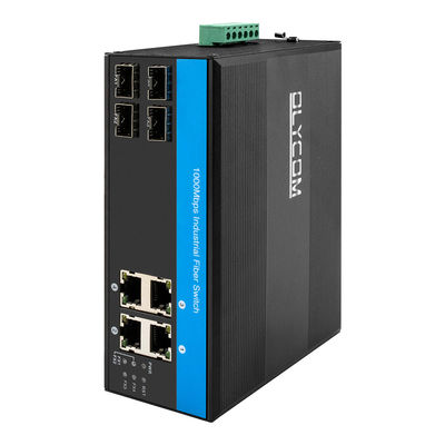 8포트 기가비트 광섬유 스위치 산업용 네트워크 SFP 비관리형 CE IP40 등급