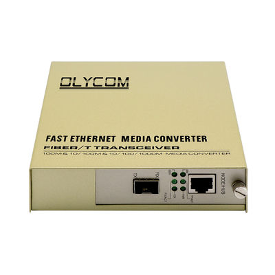 SFP 슬롯 랙 미디어 변환기 1310nm 단일 모드 섬유 이더넷 변환기 관리되지 않은