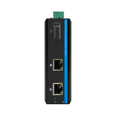 POE SC 커넥터 듀얼 파이버 산업 스위치 허브 2 개의 RJ45 포트 네트워크 스위치