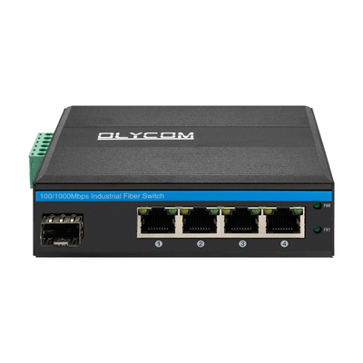 산업용 Din Rail 장착 4 포트 POE 스위치와 1 SFP 포트 관리되지 않은 섬유 스위치
