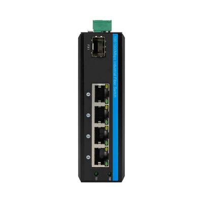 산업용 Din Rail 장착 4 포트 POE 스위치와 1 SFP 포트 관리되지 않은 섬유 스위치