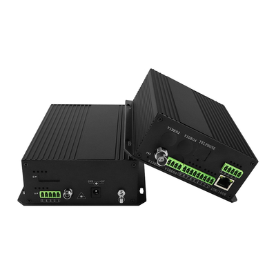 비디 데이터 건조 접촉 아날로그 비디오 섬유 변환기 RS232 RS485 랙 탑재 DC12V