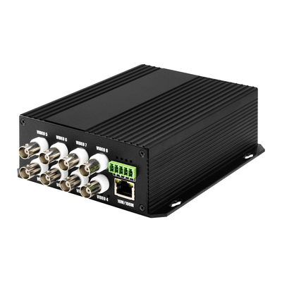 8 포트 CCTV 비디오 오디오 이더넷 드라이 콘택트 파이버 미디어 변환기 Bidi D5V2A