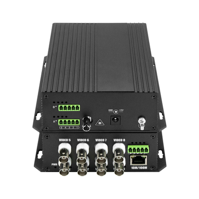 8 포트 CCTV 비디오 오디오 이더넷 드라이 콘택트 파이버 미디어 변환기 Bidi D5V2A