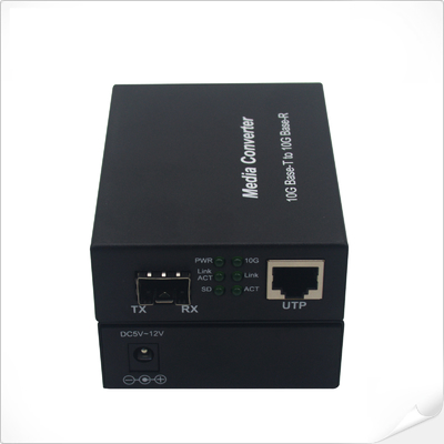 1000M 2.5G 5G 10G RJ45 SFP+ 미디어 변환기 12VDC 자동 감지 속도 관리되지 않은