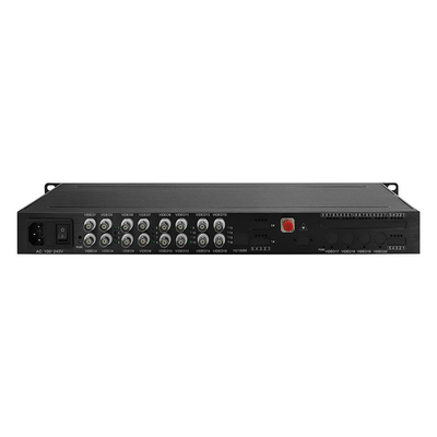 16 Por AHD CVI TVI 비디오 미디어 변환기 1080p 4K AC 220V ST 포트 1U 랙