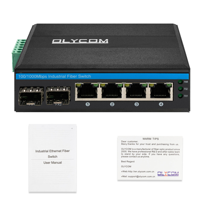 산업 네트워크 스위치 6 포트 100M/1000M 섬유 무선 Din Rail 12V 24V 입력